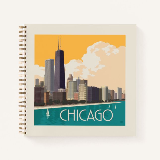Chicago | Modern Skyline Notizbuch (Vorderseite)
