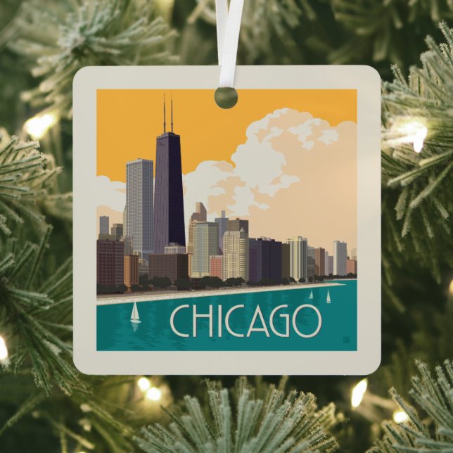 Chicago | Modern Skyline Ornament Aus Metall (InSitu)