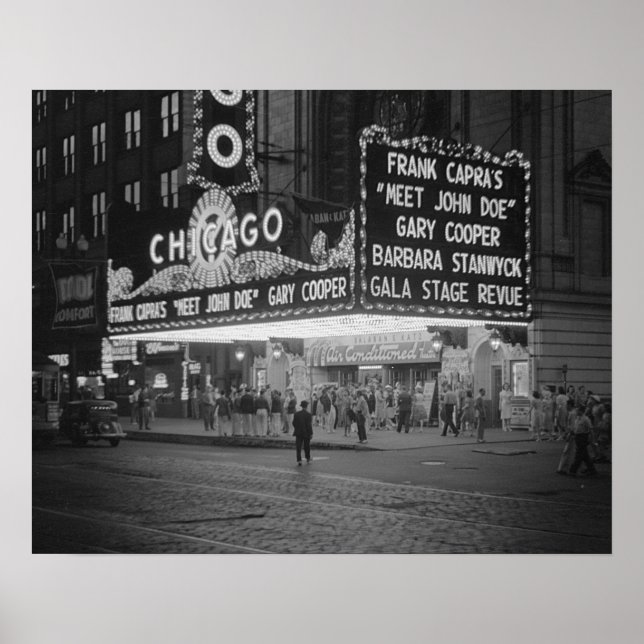 Chicago Movie Theater, 1941. Vintages Foto Poster (Vorne)