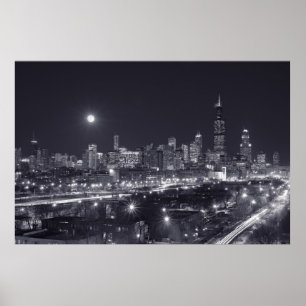 Chicago nach Nacht Poster