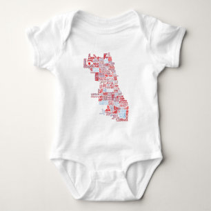 Chicago-Nachbarschafts-Karte Baby Strampler