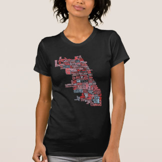 Chicago-Nachbarschafts-Karte T-Shirt