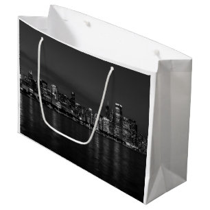 Chicago-NachtStadtbildGrayscale Große Geschenktüte