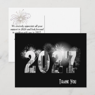 Chicago Neujahr 2027 Geschäft Danke Postkarte