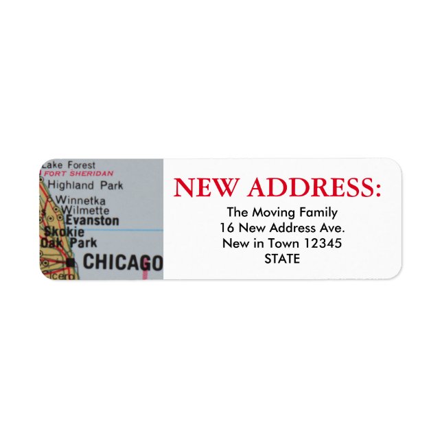 Chicago New Address Label (Vorne)