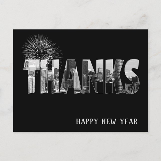 Chicago New Year Business Danke Postcard Postkarte (Vorderseite)