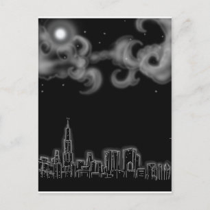 chicago night1, Kopie 2 Postkarte