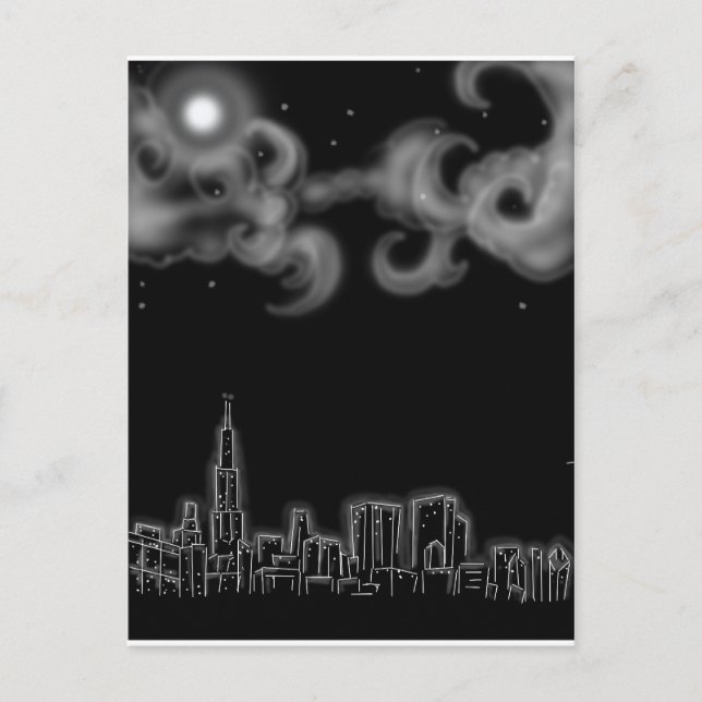 chicago night1, Kopie 2 Postkarte (Vorderseite)