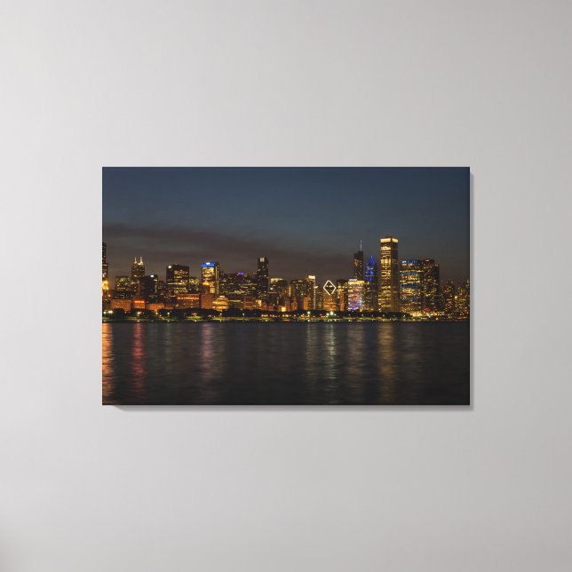 Chicago Night Cityscape Leinwanddruck (Vorderseite)