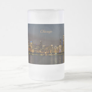 Chicago Night Cityscape Mattierte Tasse Souvenir