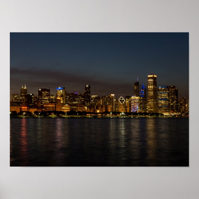Chicago Night Cityscape Poster (Vorne)