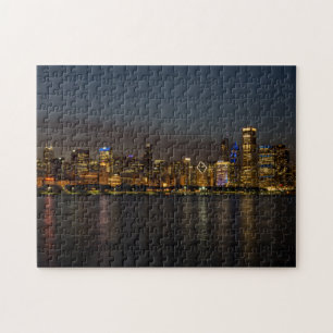 Chicago Night Cityscape Puzzle