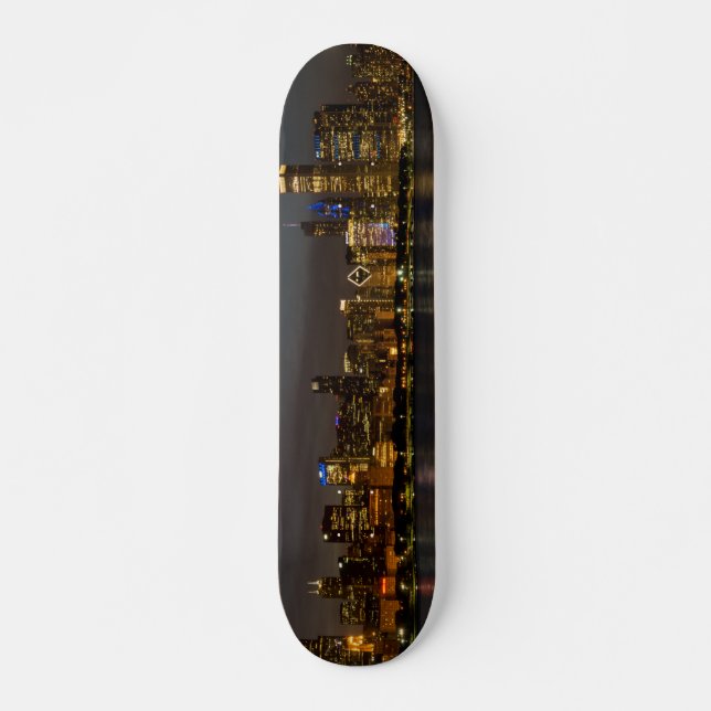 Chicago Night Cityscape Skateboard (Vorne)