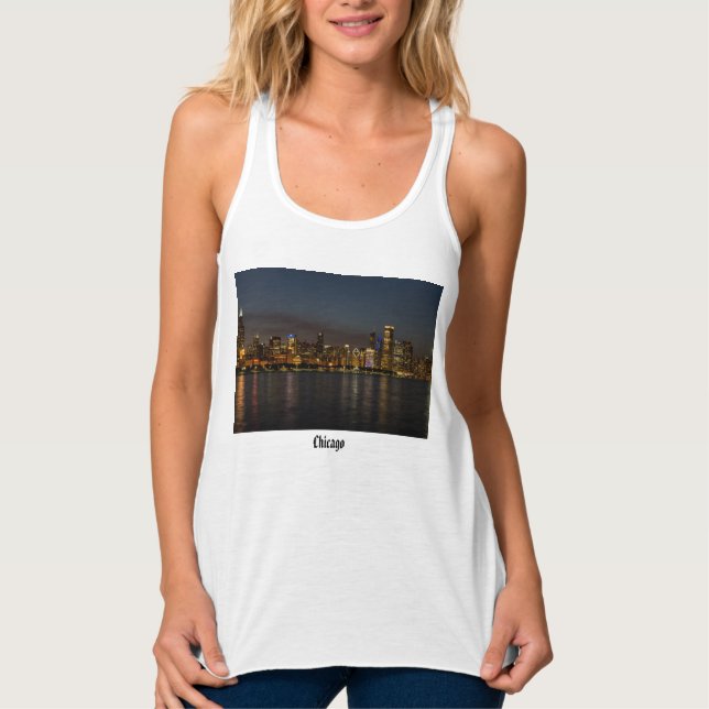 Chicago Night Cityscape Tank Top (Vorderseite)