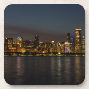 Chicago Night Cityscape Untersetzer