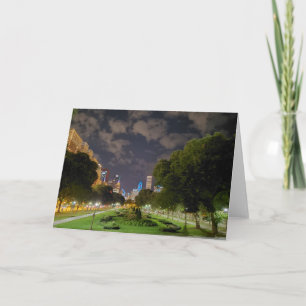 Chicago Night Sky Greeting Card Karte