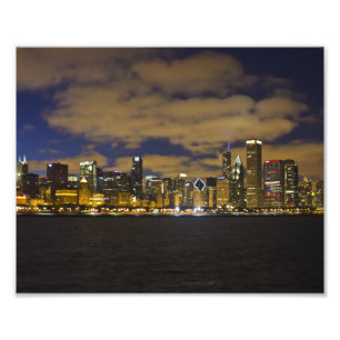 Chicago Night Skyline Print Fotodruck