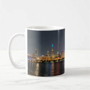 Chicago Night Skyline Tasse