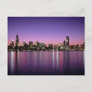 Chicago Nitetime Skyline Postkarte