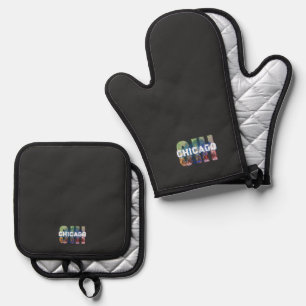 Chicago Ofenhandschuh & Topflappen-Set