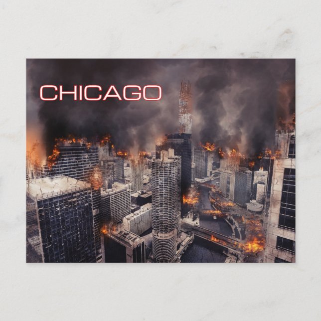 Chicago on Fire Postcard Postkarte (Vorderseite)