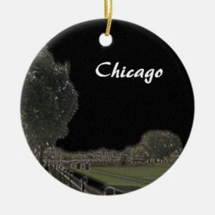 Chicago Park Blackned Skies Keramikornament