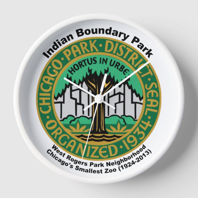 Chicago Park District, Indian Boundary Park Zoo Uhr (Vorderseite)