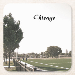 Chicago Park in Sepia-Tönen Rechteckiger Pappuntersetzer