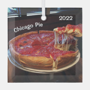 Chicago Pie Deep Dish Ornament Aus Glas