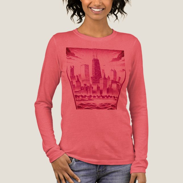 CHICAGO Plum Graphic T - Shirt (Vorderseite)