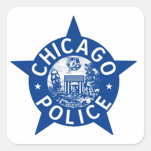 Chicago Police VINTAG STAR Quadratischer Aufkleber