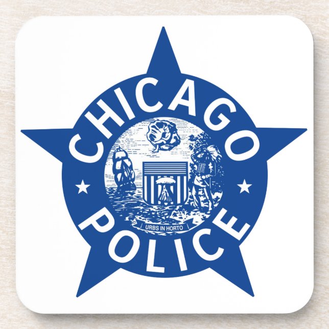 Chicago-Polizei VINTAGER STERN Getränkeuntersetzer (Vorderseite)