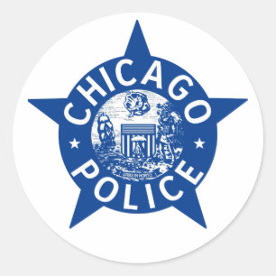Chicago-Polizei VINTAGER STERN Runder Aufkleber