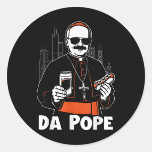 Chicago Pope Leo Xiv Da Pope Funny Meme Runder Aufkleber