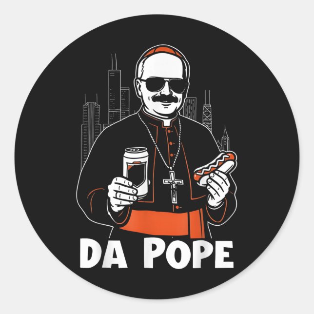 Chicago Pope Leo Xiv Da Pope Funny Meme Runder Aufkleber (Vorderseite)