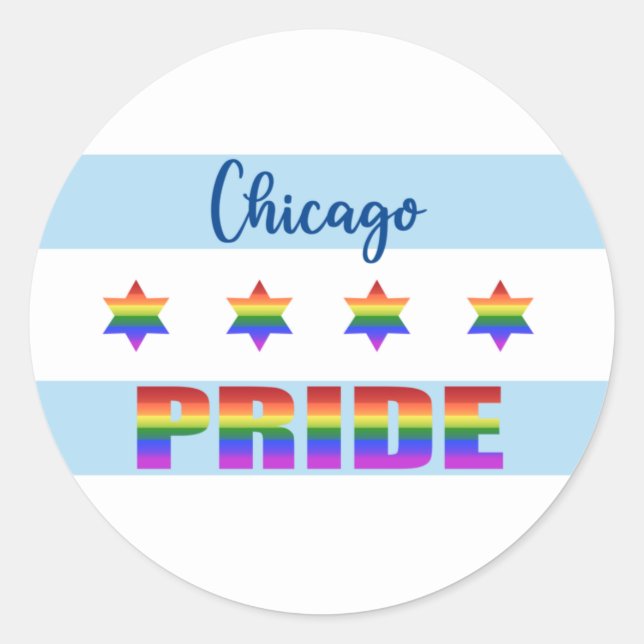 Chicago Pride Runder Aufkleber (Vorderseite)