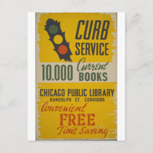 Chicago Public Library Curb Service Poster Postkarte
