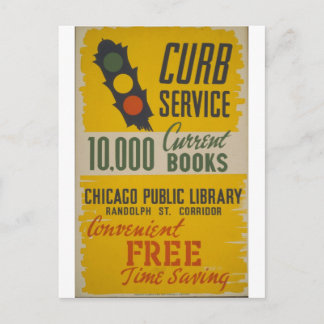 Chicago Public Library Curb Service Poster Postkarte