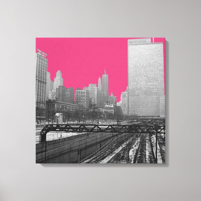 Chicago Rail Yards Loop Railroad Foto der 1960er J Leinwanddruck (Vorderseite)