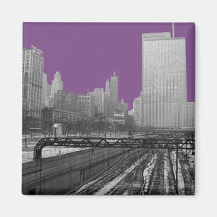 Chicago Rail Yards Michigan Avenue 1960er Foto Magnet