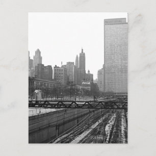 Chicago Rail Yards Michigan Avenue 1960er Foto Postkarte