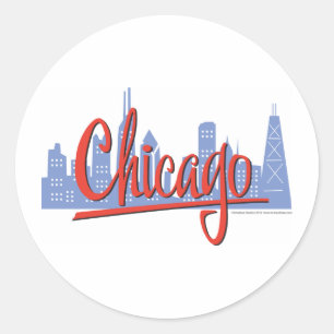 CHICAGO-RED RUNDER AUFKLEBER