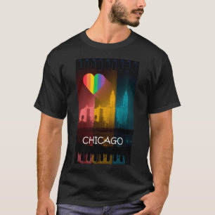 Chicago-Regenbogen-T - Shirt-Gay T-Shirt