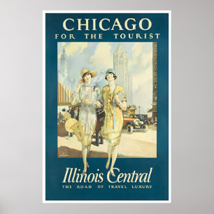 Chicago-Reiseplakat für Touristen Kunst Illinois Poster