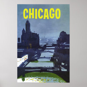 Chicago. Retro Style Travel Poster