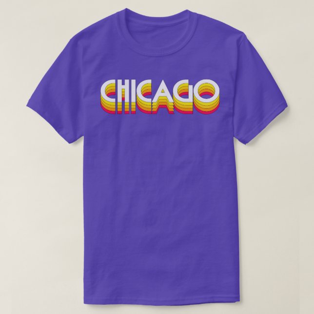 Chicago Retro Style Typografie Design 1 T-Shirt (Design vorne)