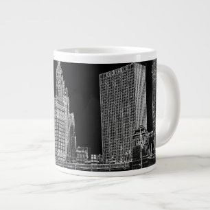 Chicago River 1967 Wrigley Building Sun Times Bldg Jumbo-Tasse