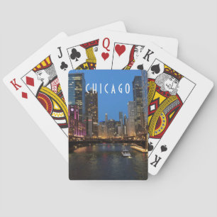 Chicago River bei Nacht Spielkarten