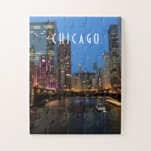 Chicago River bei Night Kids Jigsaw Puzzle