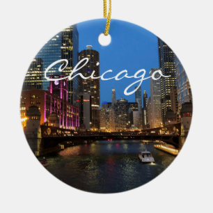 Chicago River bei Night Ornament